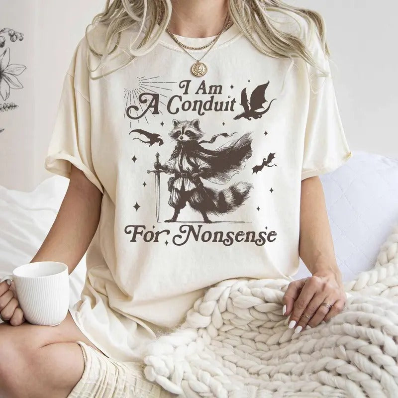 I Am Conduit Nonsense Raccoon Meme Unhinged Horse - Adult & Kids T-Shirts, Sweatshirts & Hoodies apparel design preview 1