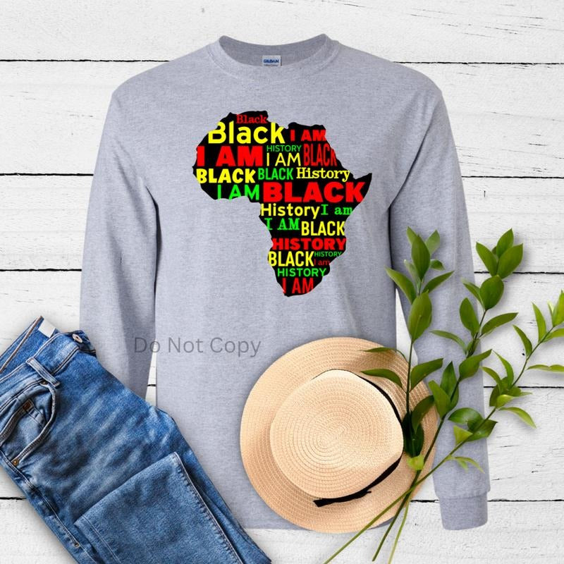 I Am Black History Africa DTF Transfer - Adult & Kids T-Shirts, Sweatshirts & Hoodies apparel design preview 1