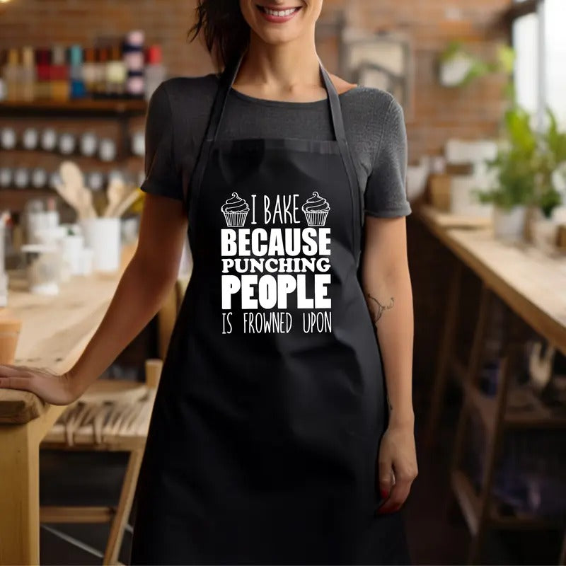 I Bake Because Punching People Is Frowned Upon Baking - Adult & Kids T-Shirts, Sweatshirts & Hoodies apparel design preview 1