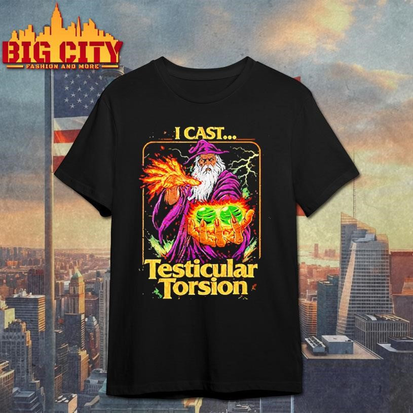 I Cast Testicular Torsion Funny Wizard Meme - Adult & Kids T-Shirts, Sweatshirts & Hoodies apparel design preview 1