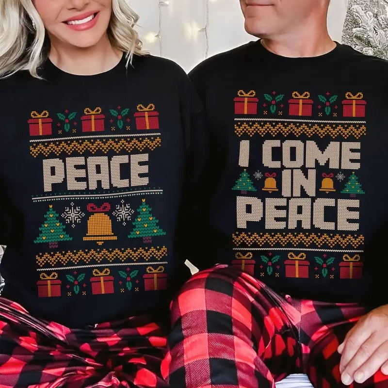 I Come Peace Matching Couples Ugly Humor Party - Adult & Kids T-Shirts, Sweatshirts & Hoodies apparel design preview 1