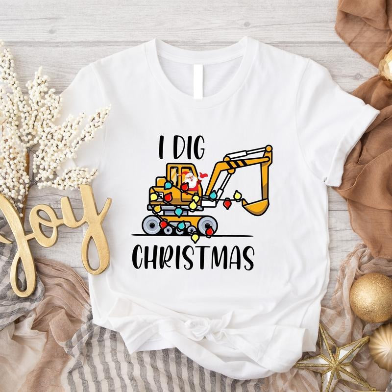 I Dig Matching Family 2023 Excavator X Mas Party - Adult & Kids T-Shirts, Sweatshirts & Hoodies apparel design preview 1