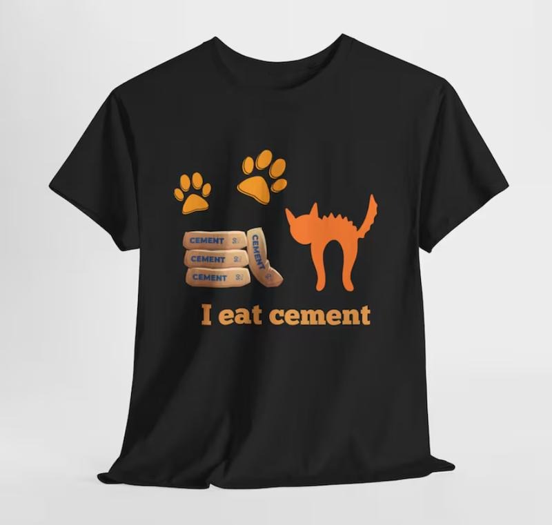 I Eat Cement Cursed Cat Ironic Lover - Adult & Kids T-Shirts, Sweatshirts & Hoodies apparel design preview 1