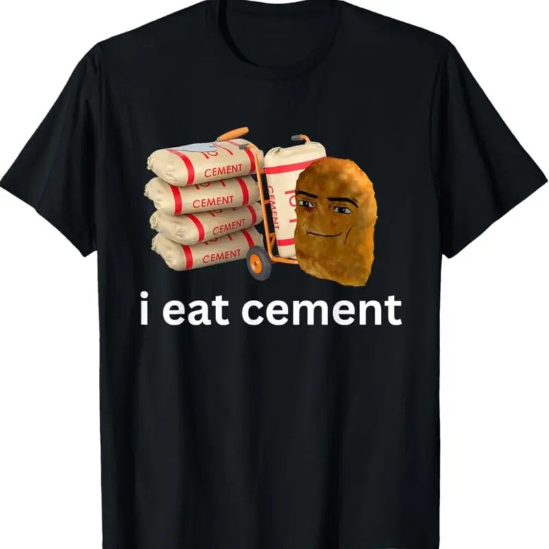 I Eat Cement Funny Cursed Chicken Nugget Meme - Adult & Kids T-Shirts, Sweatshirts & Hoodies apparel design preview 1