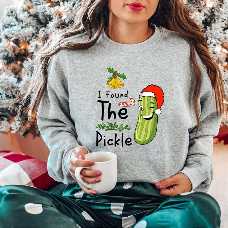 I Found Pickle Funny Pickles Lover Xmas Matching - Adult & Kids T-Shirts, Sweatshirts & Hoodies apparel design preview 1