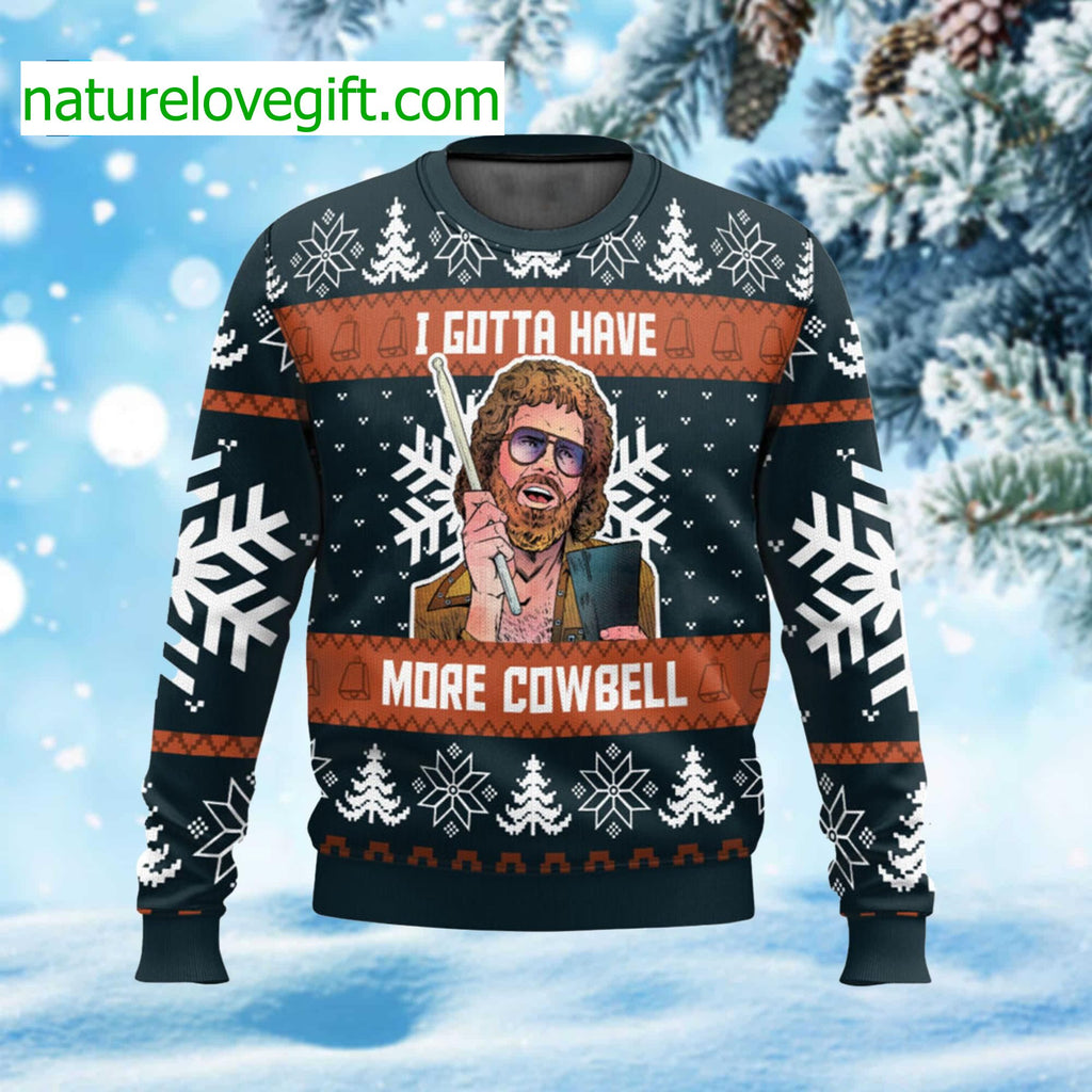 I Gotta Have More Cowbell Ugly Christmas Sweater - Holiday Gift product image