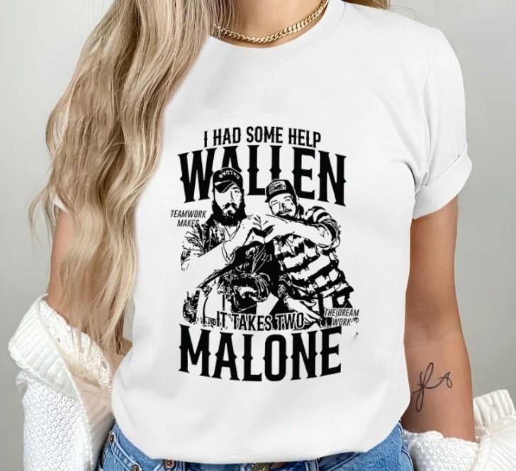 I Had Some Help Country Music Posty Wallen Takes Two - Adult & Kids T-Shirts, Sweatshirts & Hoodies apparel design preview 1