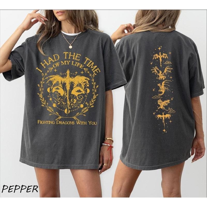 I Had Time My Life Fighting Dragons You Two Sided - Adult & Kids T-Shirts, Sweatshirts & Hoodies apparel design preview 1