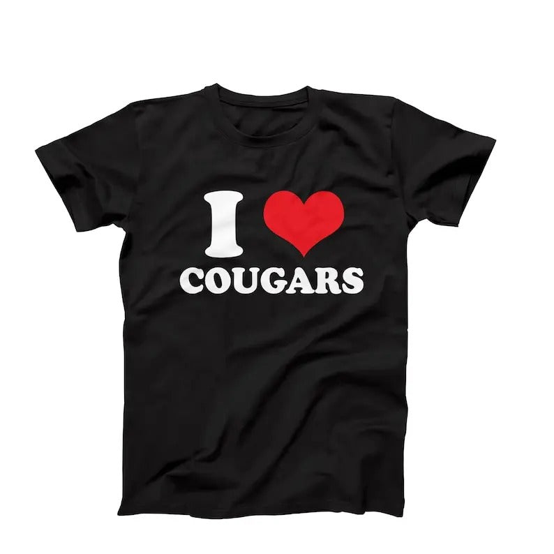 I Heart Cougars Love Funny Courgar - Adult & Kids T-Shirts, Sweatshirts & Hoodies apparel design preview 1