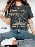I Like My Books Steamy Coffee Spicy Icy Romance Funny - Adult & Kids T-Shirts, Sweatshirts & Hoodies apparel design preview 1