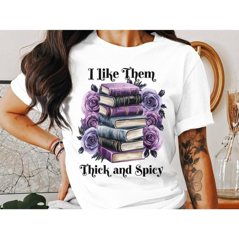 I Like Them Thick Spicy Books Booktok Bookish Smut - Adult & Kids T-Shirts, Sweatshirts & Hoodies apparel design preview 1