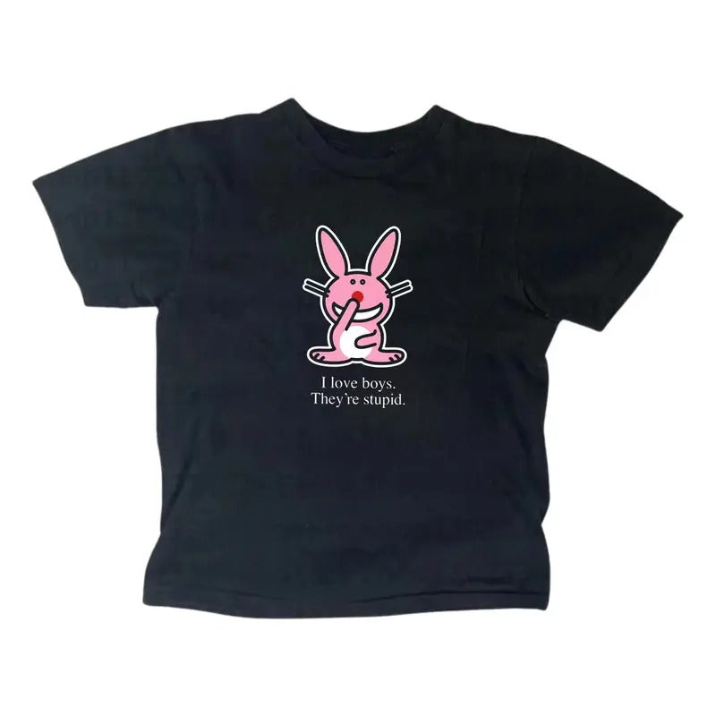 I Love Happy Bunny Baby Gothic Emo Girl Top Scene - Adult & Kids T-Shirts, Sweatshirts & Hoodies apparel design preview 1