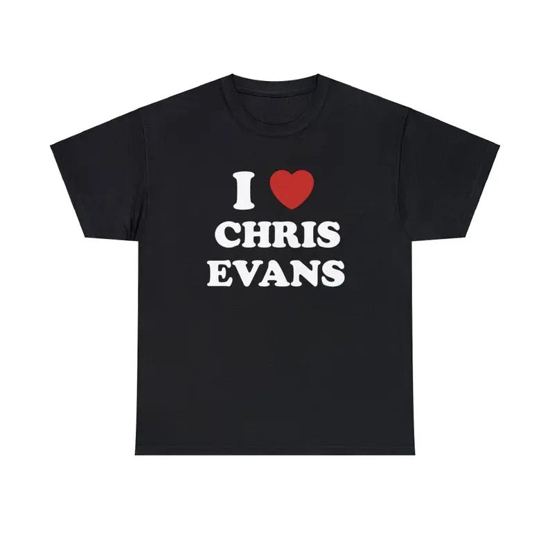 I Love Chris Evans Menswear - Adult & Kids T-Shirts, Sweatshirts & Hoodies apparel design preview 1