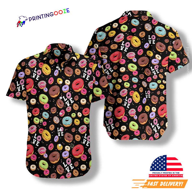 I Love Donut Black Hawaiian - Adult & Kids T-Shirts, Sweatshirts & Hoodies apparel design preview 1