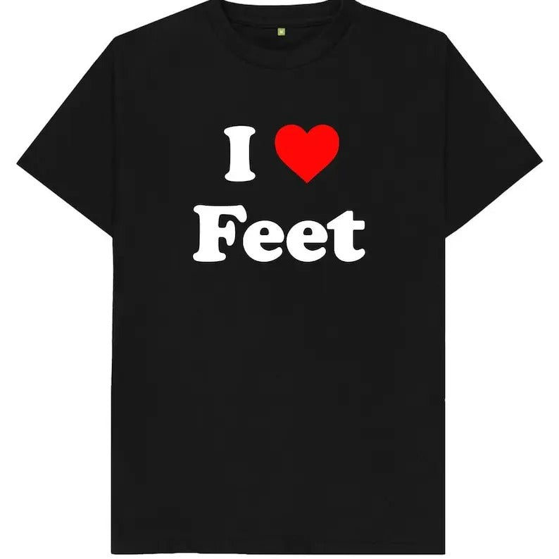 I Love Feet Him Her Heart Short Sleeve Cotton - Adult & Kids T-Shirts, Sweatshirts & Hoodies apparel design preview 1