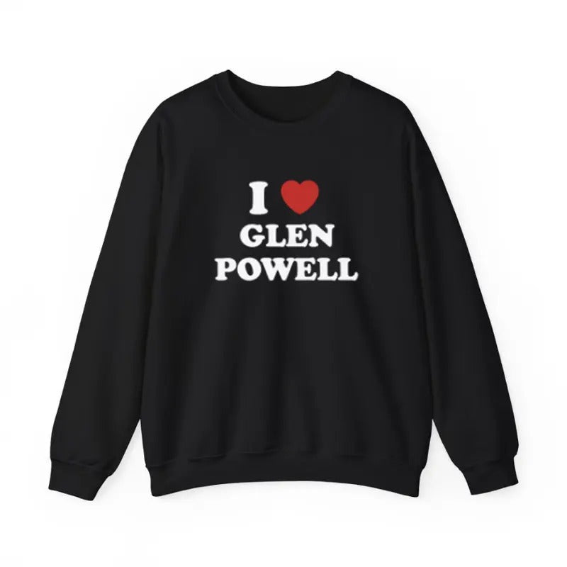 I Love Glen Powell Menswear - Adult & Kids T-Shirts, Sweatshirts & Hoodies apparel design preview 1