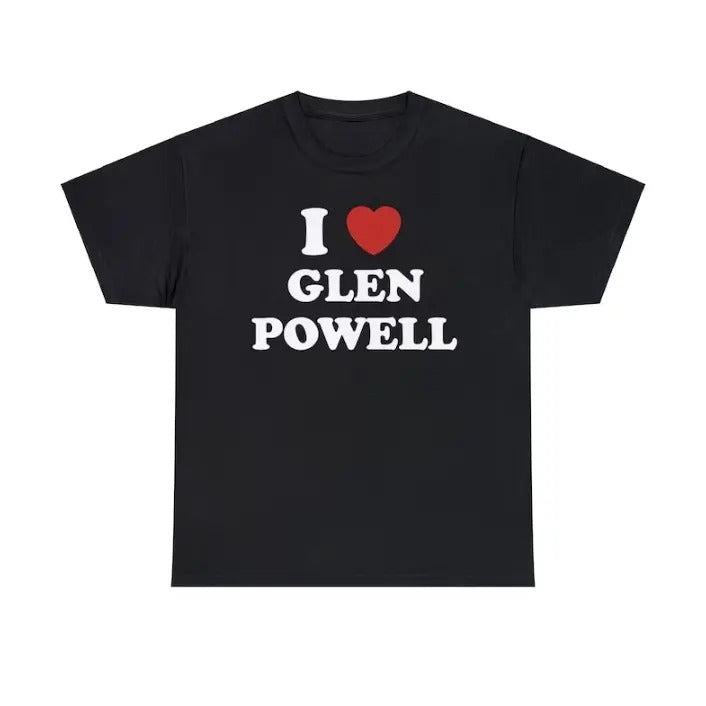 I Love Glen Powell Menswear Top - Adult & Kids T-Shirts, Sweatshirts & Hoodies apparel design preview 1