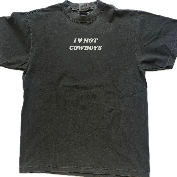I Love Hot Cowboys Him Her Heart Menswear Classic - Adult & Kids T-Shirts, Sweatshirts & Hoodies apparel design preview 1