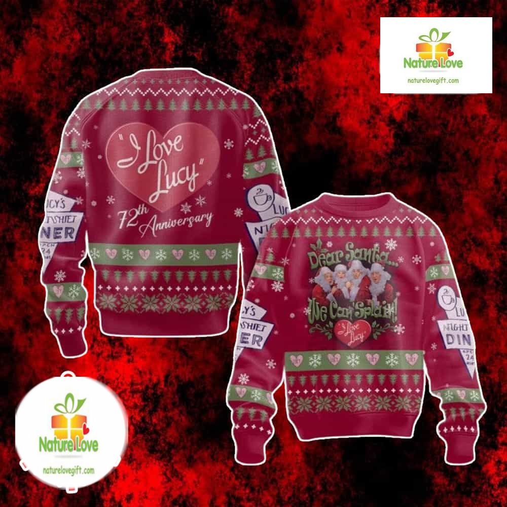 I Love Lucy 72nd Anniversary Holiday Knit Ugly Christmas Sweater - Holiday Gift product image