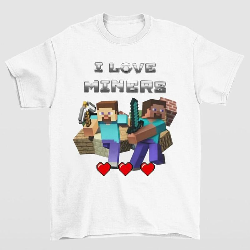 I Love Miners Gamers Casual Enthusiasts - Adult & Kids T-Shirts, Sweatshirts & Hoodies apparel design preview 1
