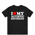 I Love My Autistic Boyfriend Heart Autism Awareness - Adult & Kids T-Shirts, Sweatshirts & Hoodies apparel design preview 1