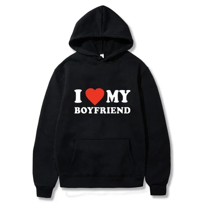 I Love My Boyfriend Girlfriend Printed Couple Him - Adult & Kids T-Shirts, Sweatshirts & Hoodies apparel design preview 1