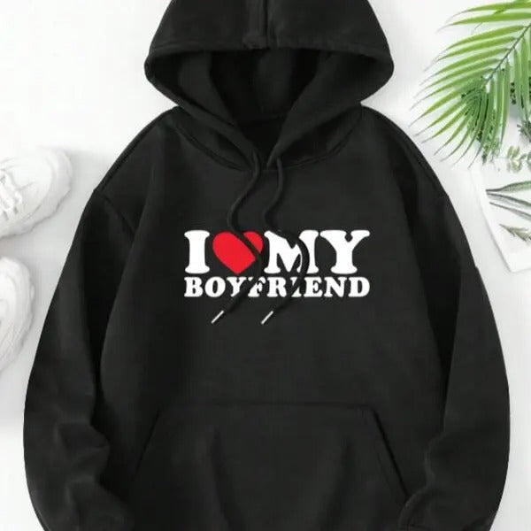 I Love My Boyfriend Valentine Heart - Adult & Kids T-Shirts, Sweatshirts & Hoodies apparel design preview 1