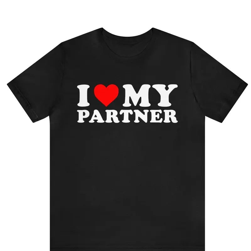 I Love My Partner Heart Bespoke Anniversary - Adult & Kids T-Shirts, Sweatshirts & Hoodies apparel design preview 1
