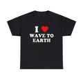 I Love Wave Earth Heart Red Menswear Top - Adult & Kids T-Shirts, Sweatshirts & Hoodies apparel design preview 1