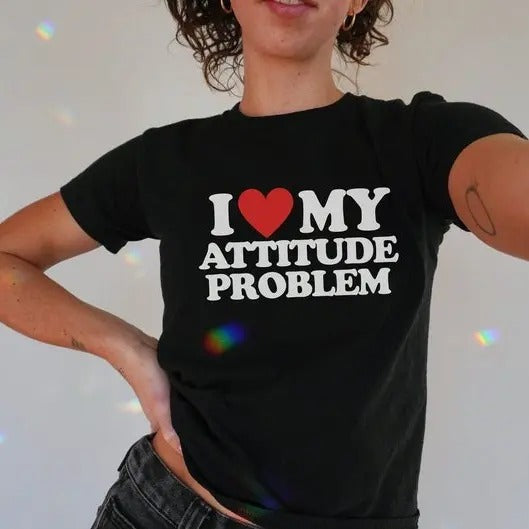 I Love My Attitude Problem Him Her Menswear Cotton - Adult & Kids T-Shirts, Sweatshirts & Hoodies apparel design preview 1