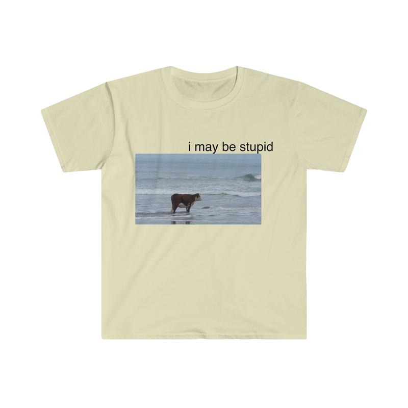 I May Be Stupid Cow Beach Funny Meme - Adult & Kids T-Shirts, Sweatshirts & Hoodies apparel design preview 1