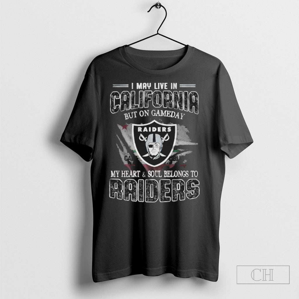 I May Live In California But On Game Day My Heart And - Adult & Kids T-Shirts, Sweatshirts & Hoodies apparel design preview 1