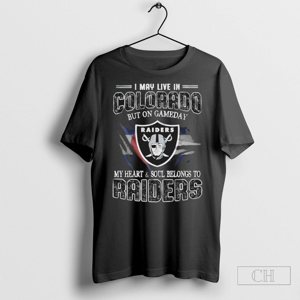 I May Live In Colorado But On Game Day My Heart And - Adult & Kids T-Shirts, Sweatshirts & Hoodies apparel design preview 1