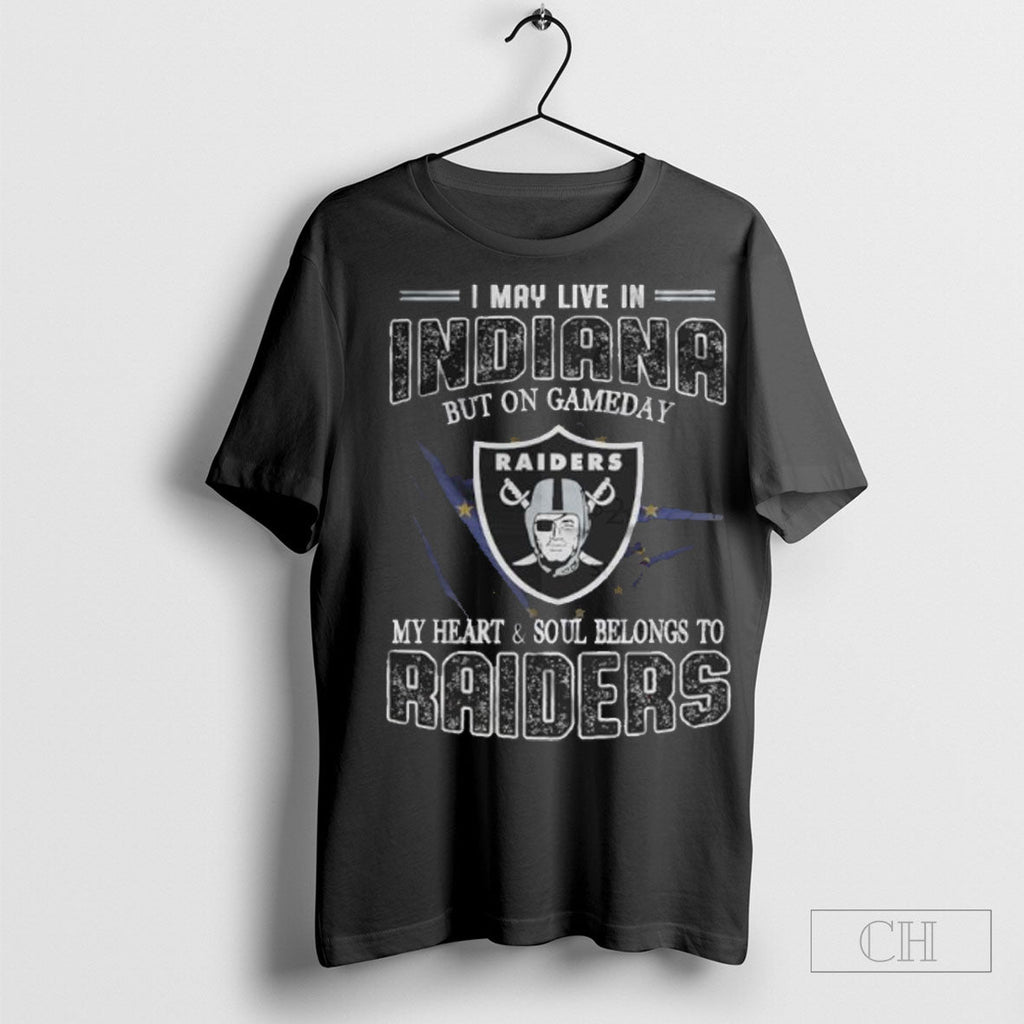 I May Live In Indiana But On Game Day My Heart And - Adult & Kids T-Shirts, Sweatshirts & Hoodies apparel design preview 1