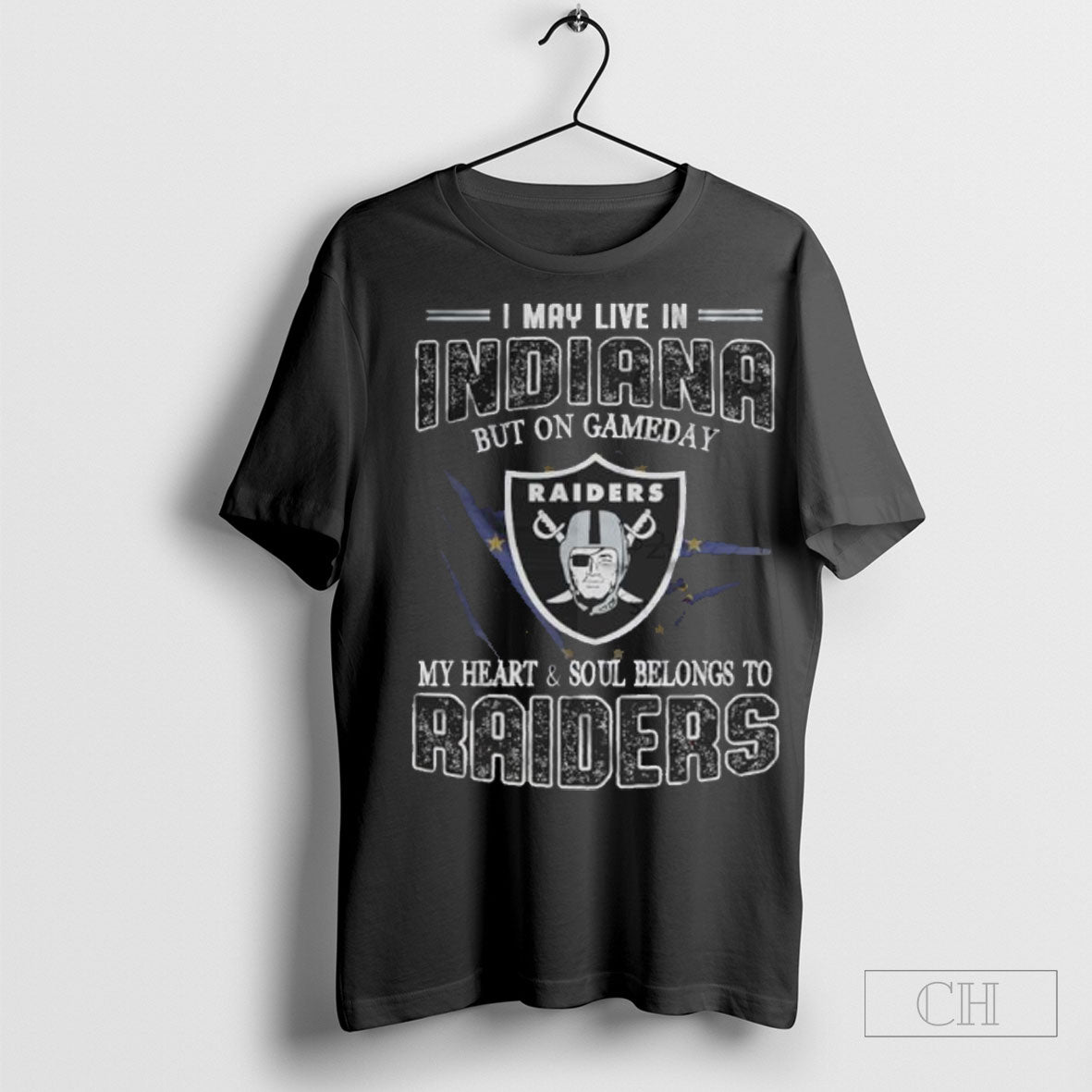 I May Live In Indiana But On Game Day My Heart And - Adult & Kids T-Shirts, Sweatshirts & Hoodies apparel design preview 1