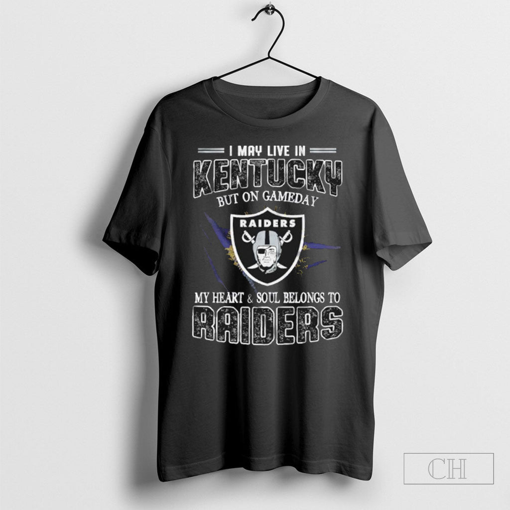 I May Live In Kentucky But On Game Day My Heart And - Adult & Kids T-Shirts, Sweatshirts & Hoodies apparel design preview 1