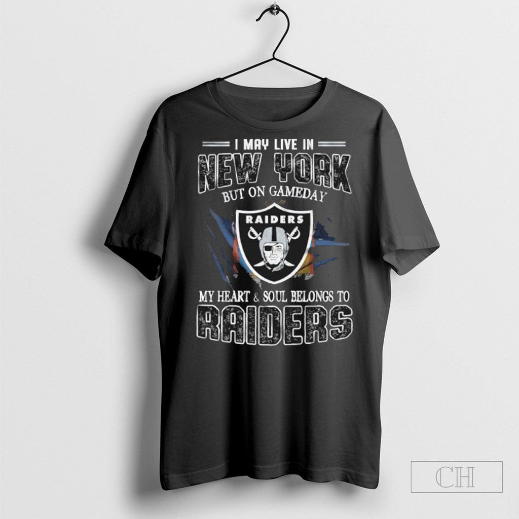 I May Live In New York But On Game Day My Heart And - Adult & Kids T-Shirts, Sweatshirts & Hoodies apparel design preview 1