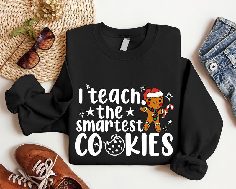 I Teach Smartest Cookies Teacher Winter Team - Adult & Kids T-Shirts, Sweatshirts & Hoodies apparel design preview 1