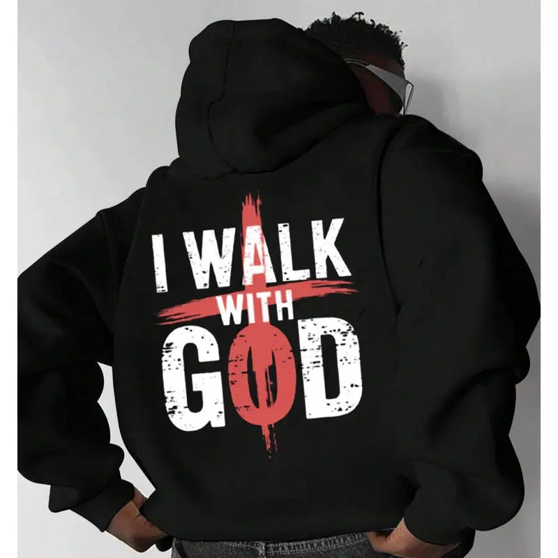 I Walk God 2 Side Casual Street Fleece Hooded Tops - Adult & Kids T-Shirts, Sweatshirts & Hoodies apparel design preview 1