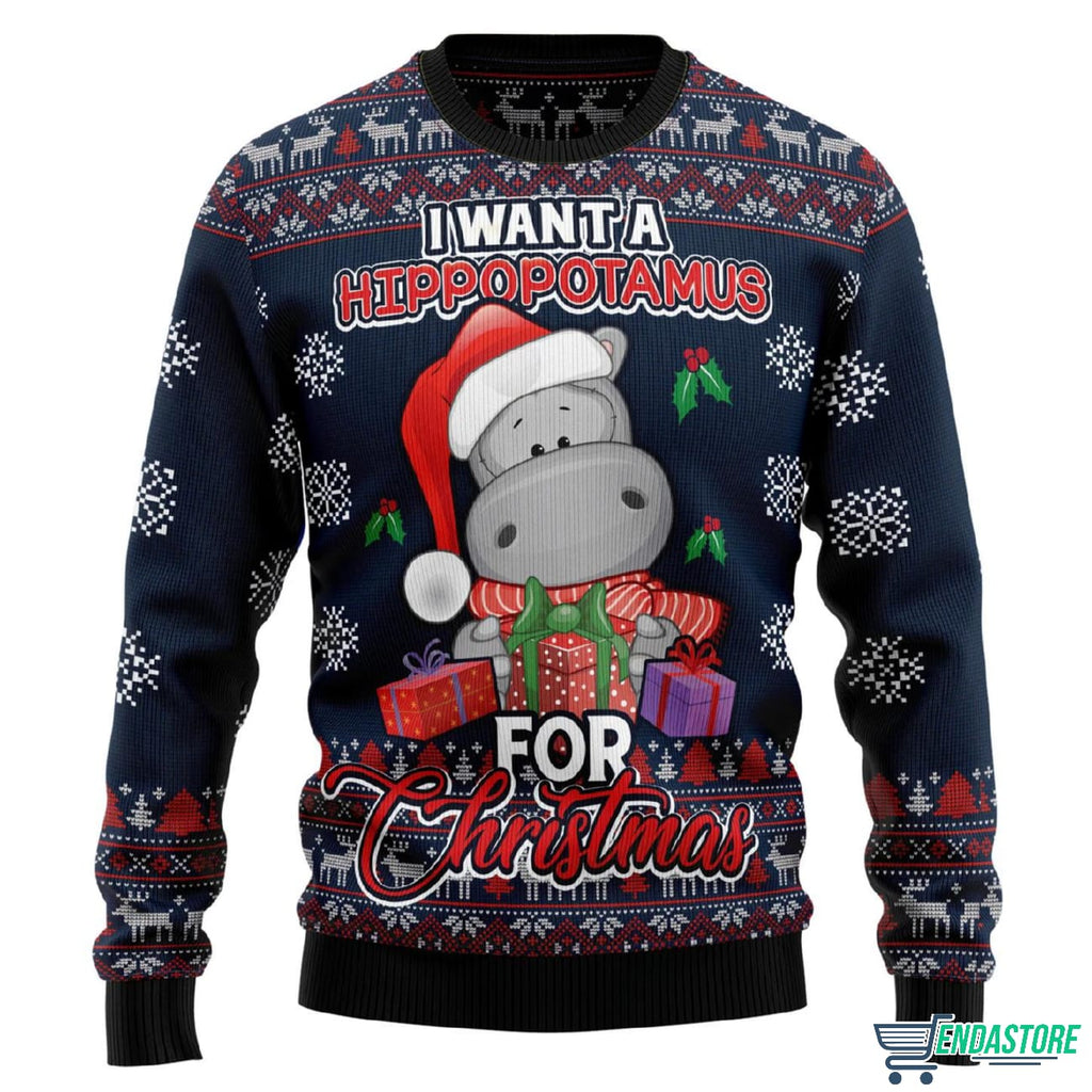 I Want A Hippopotamus For Christmas 3D Ugly Christmas Sweater - Holiday Gift product image