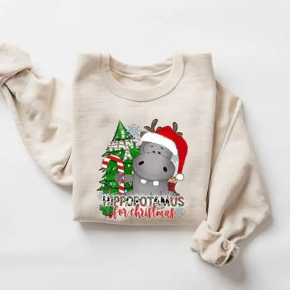 I Want Hippopotamus Hippo Family Matching - Adult & Kids T-Shirts, Sweatshirts & Hoodies apparel design preview 1