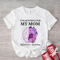 I Purple My Mom Alzheimer'S Awareness Ribbon Floral - Adult & Kids T-Shirts, Sweatshirts & Hoodies apparel design preview 1