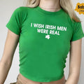 I Wish Irish Were Real Baby Y2K Shamrock Top 90s 2000 - Adult & Kids T-Shirts, Sweatshirts & Hoodies apparel design preview 1