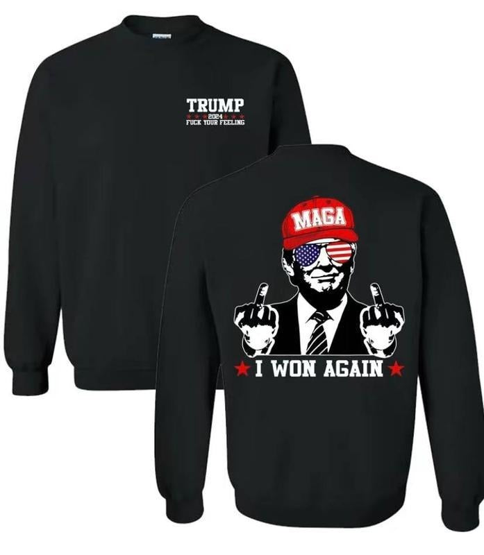 I Won Again Trump FCK Yours Feeling MAGA Win Election - Adult & Kids T-Shirts, Sweatshirts & Hoodies apparel design preview 1