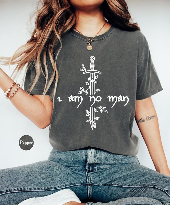 I Am No Man Bookish Book Lover Fantasy Her Reader - Adult & Kids T-Shirts, Sweatshirts & Hoodies apparel design preview 1