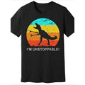 I Am Unstoppable Fun Vintage TRex Short Sleeve Black - Adult & Kids T-Shirts, Sweatshirts & Hoodies apparel design preview 1