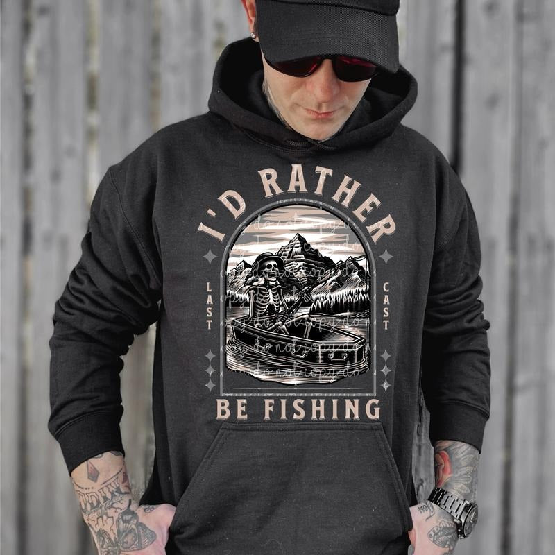 I'D Rather Be Fishing DTF Transfers THIS IS NOT - Adult & Kids T-Shirts, Sweatshirts & Hoodies apparel design preview 1