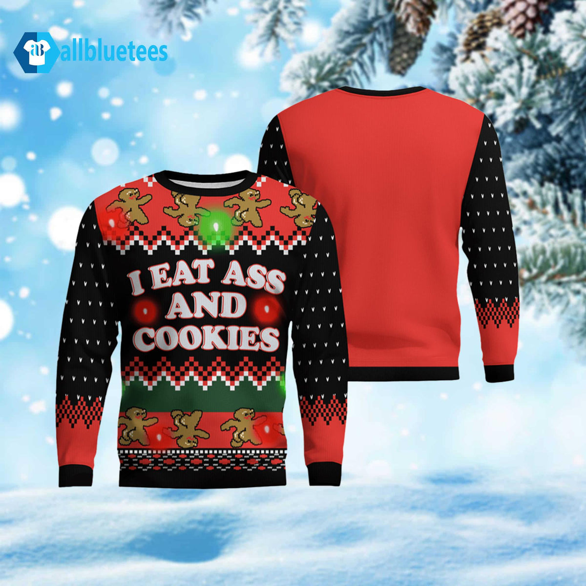 I Eat Ass And Cookies Ugly Christmas Sweater - Gift Idea product image