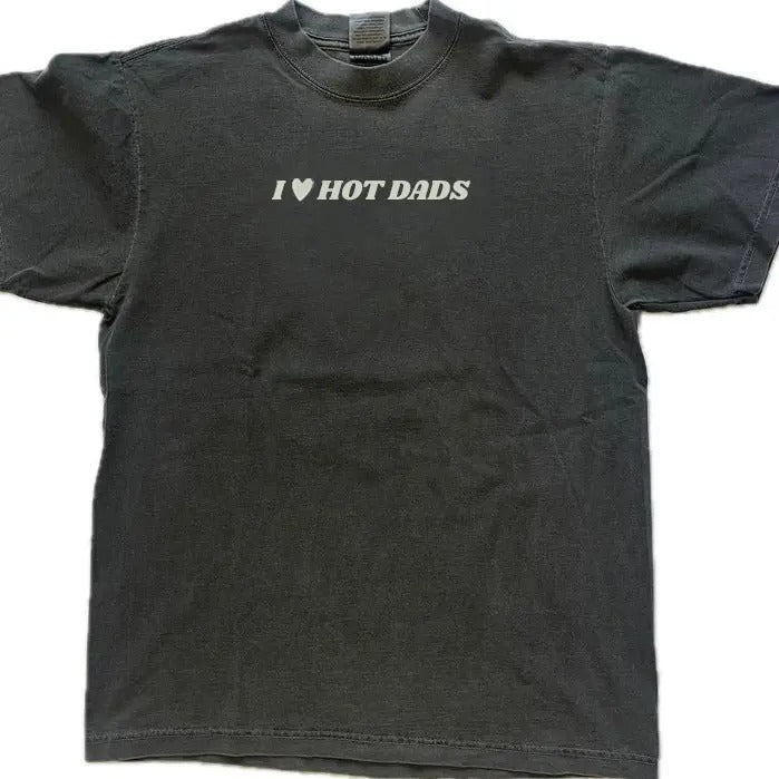 I Love Hot Dads Him Her Heart Menswear Classic Casual - Adult & Kids T-Shirts, Sweatshirts & Hoodies apparel design preview 1