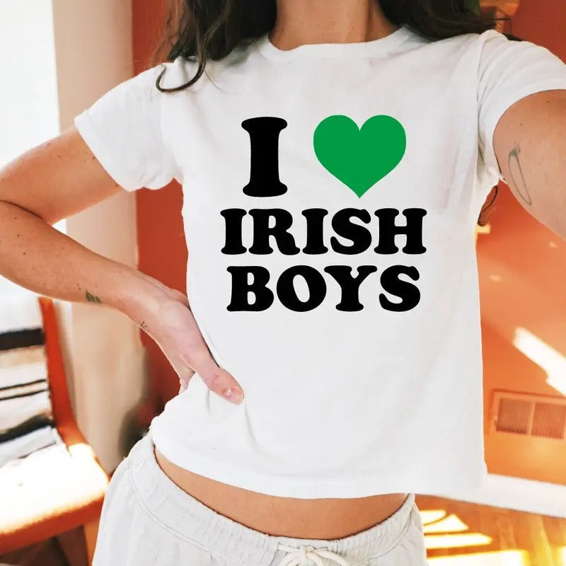 I Love Irish Baby St Paddy Patricks Day Fitted Top - Adult & Kids T-Shirts, Sweatshirts & Hoodies apparel design preview 1